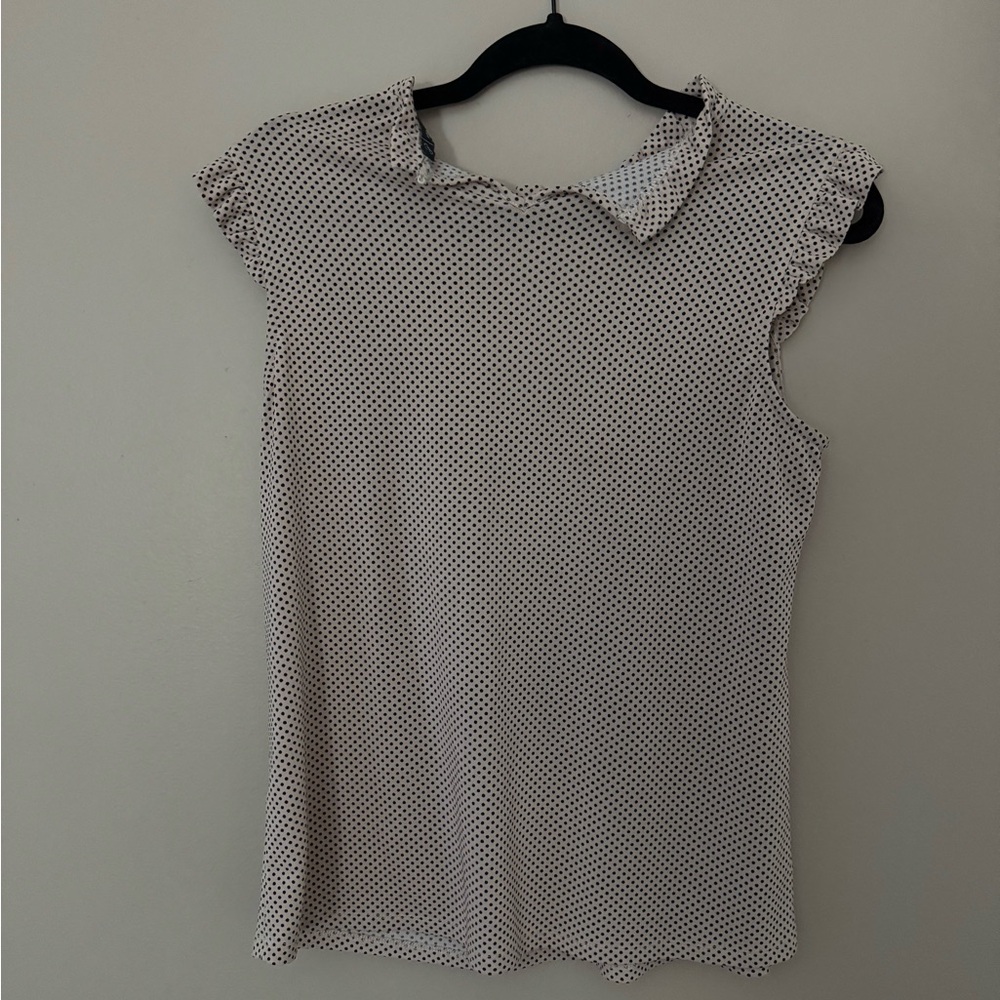 Light Pink Top Mock Neck Ruffle Sleeve Work Blouse - Picture 3 of 5